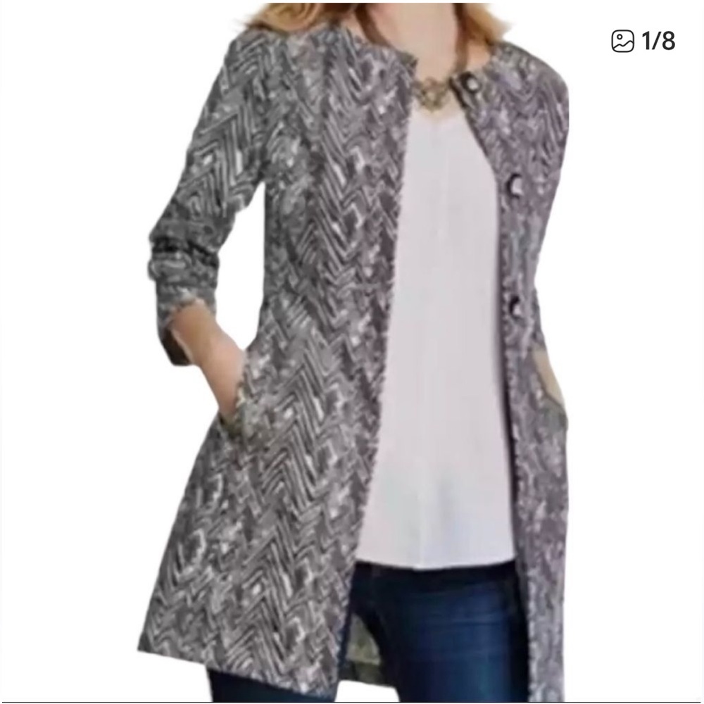 CAbi Zigzag ponte jacket‎ syle 3034 - Black and White